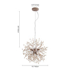Pendant Light | Dandelion Starburst & Wood Beads | 8/9 Lights