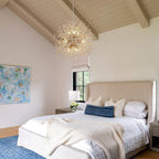 Pendant Light | Dandelion Starburst & Wood Beads | 8/9 Lights