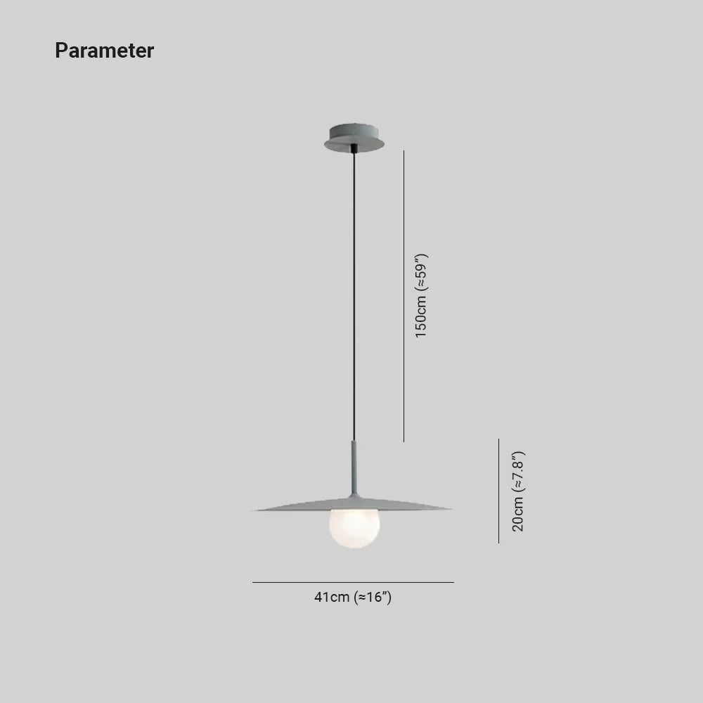 Pendant Light | Dish-Shade Glass & Metal | Adjustable Cord