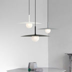 Pendant Light | Dish-Shade Glass & Metal | Adjustable Cord