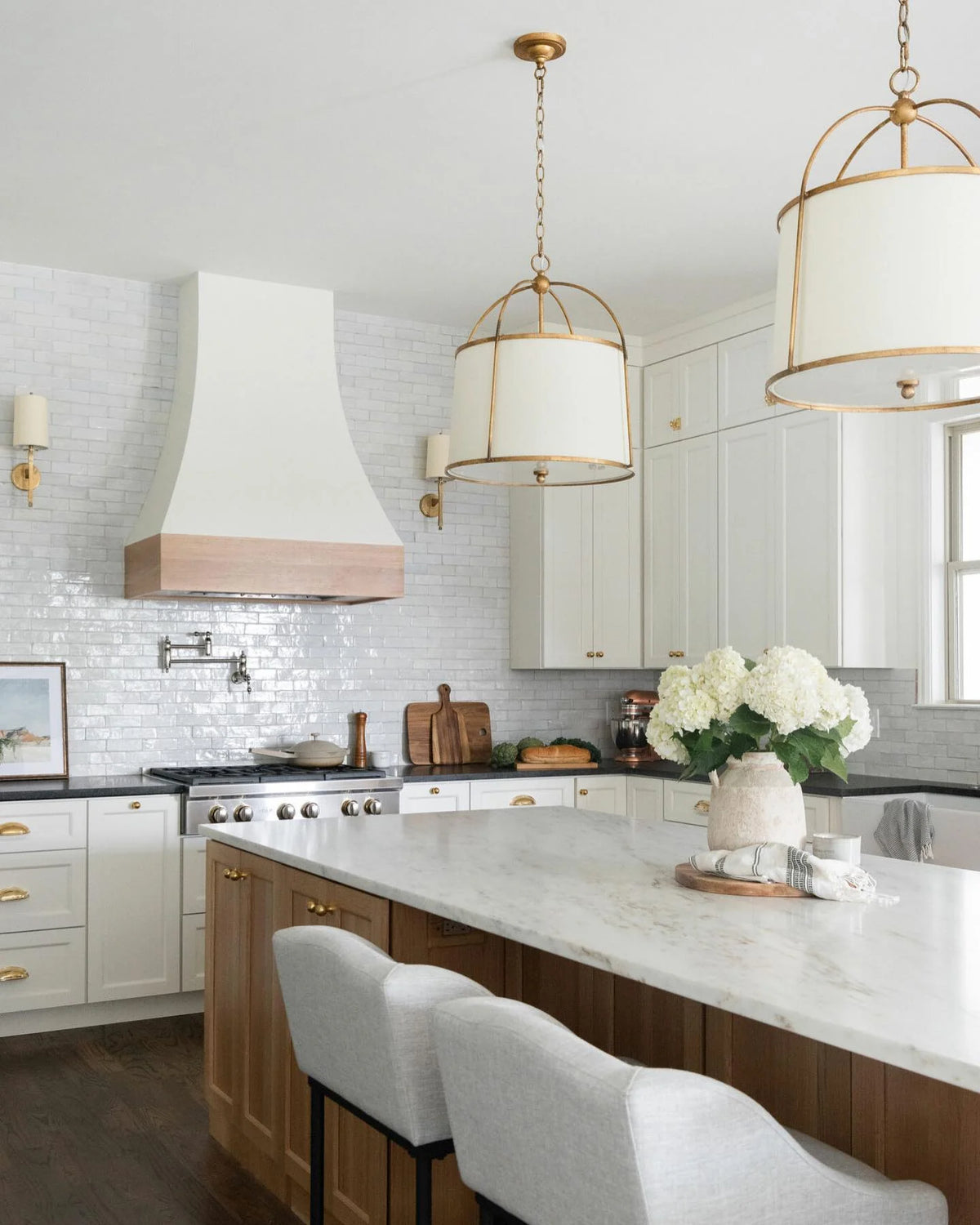 Pendant Light | Fabric Shade & Iron Body | Two Sizes