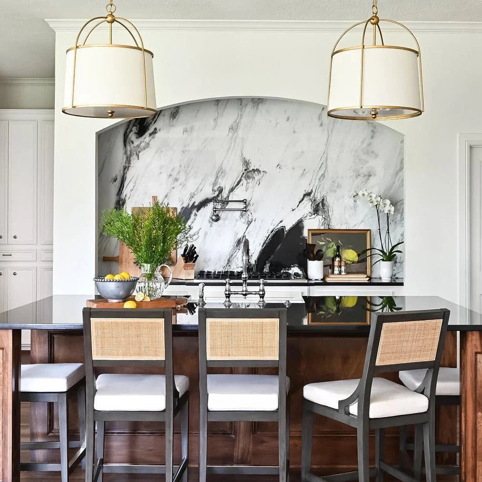 Pendant Light | Fabric Shade & Iron Body | Two Sizes