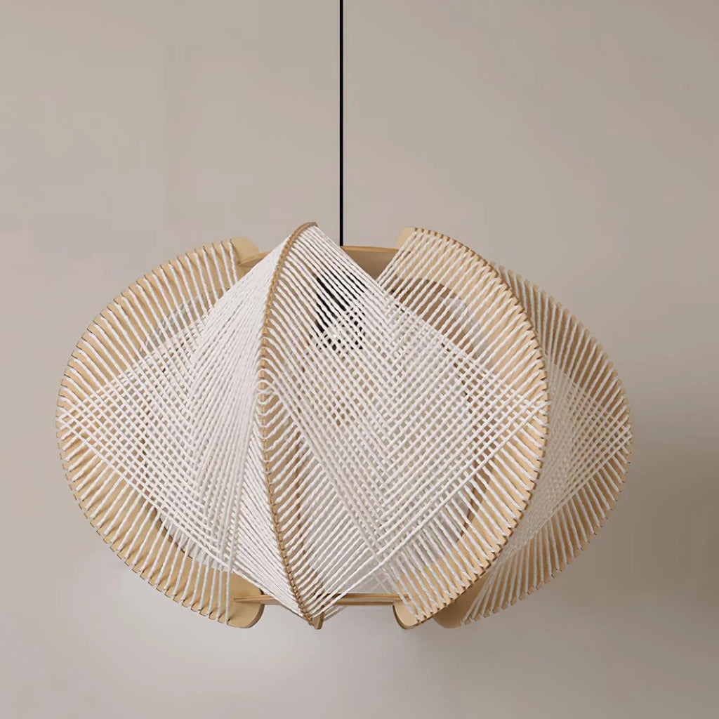 Pendant Light | Fabric Shade & Wood Frame | 30–60 cm