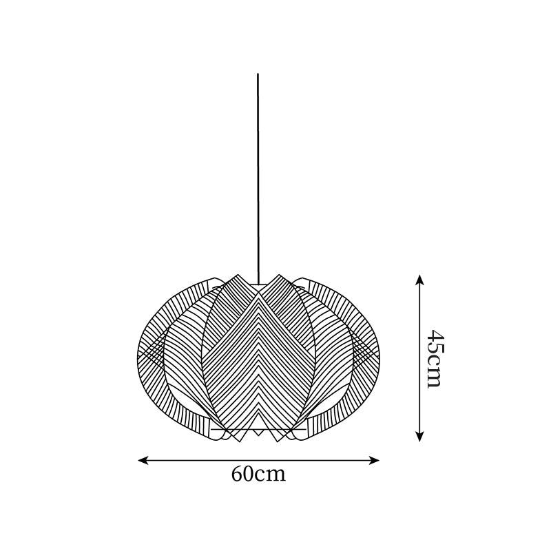 Pendant Light | Fabric Shade & Wood Frame | 30–60 cm
