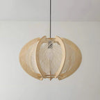 Pendant Light | Fabric Shade & Wood Frame | 30–60 cm