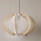 Pendant Light | Fabric Shade & Wood-Metal Frame | Multiple Sizes