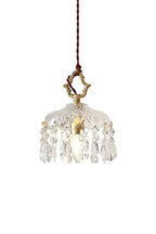 Pendant Light | Faceted Glass & Copper Accents | Crystal Embellishments