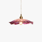 Pendant Light | Flower Glass Shade & Brass Details
