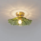 Pendant Light | Flower Glass Shade & Brass Details