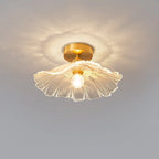 Pendant Light | Flower Glass Shade & Brass Details