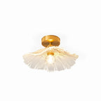 Pendant Light | Flower Glass Shade & Brass Details