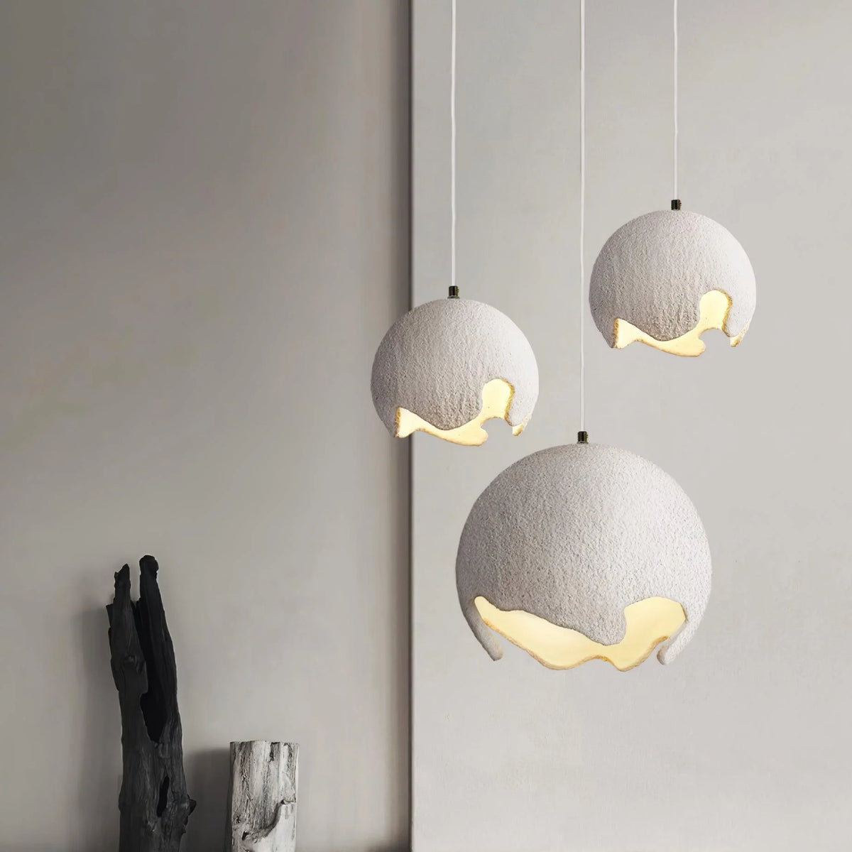Pendant Light | Geometric Resin Shade & Metal Frame | Diameter 20/30/40 cm