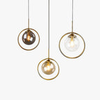 Pendant Light | Glass Shade & Metal Ring, Dimmable & 3-Colour Switch