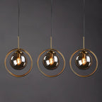 Pendant Light | Glass Shade & Metal Ring, Dimmable & 3-Colour Switch