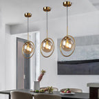 Pendant Light | Glass Shade & Metal Ring Dimmable & Color-Change