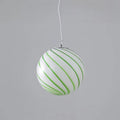 Pendant Light | Green Glass Swirl Globe & E26/E27 Socket | Hardwired