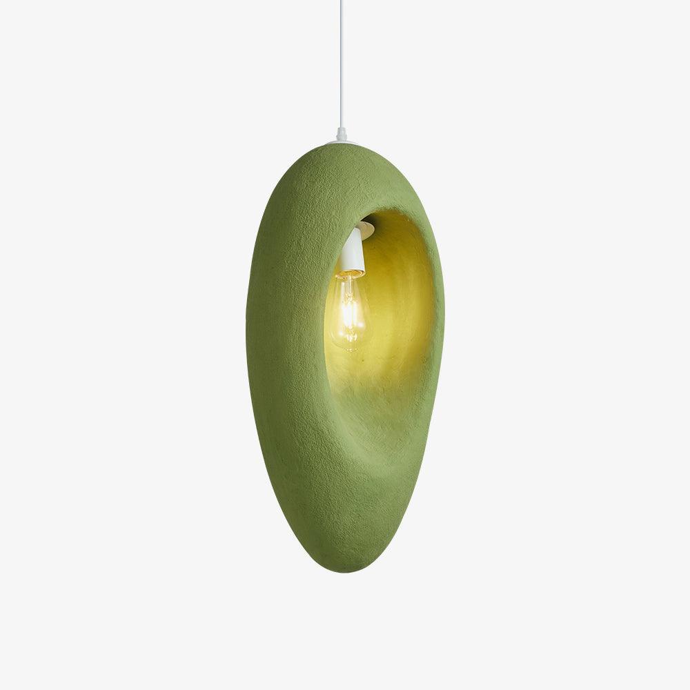 Pendant Light | Green Molded Polystyrene & LED-Compatible | 29 cm Diameter