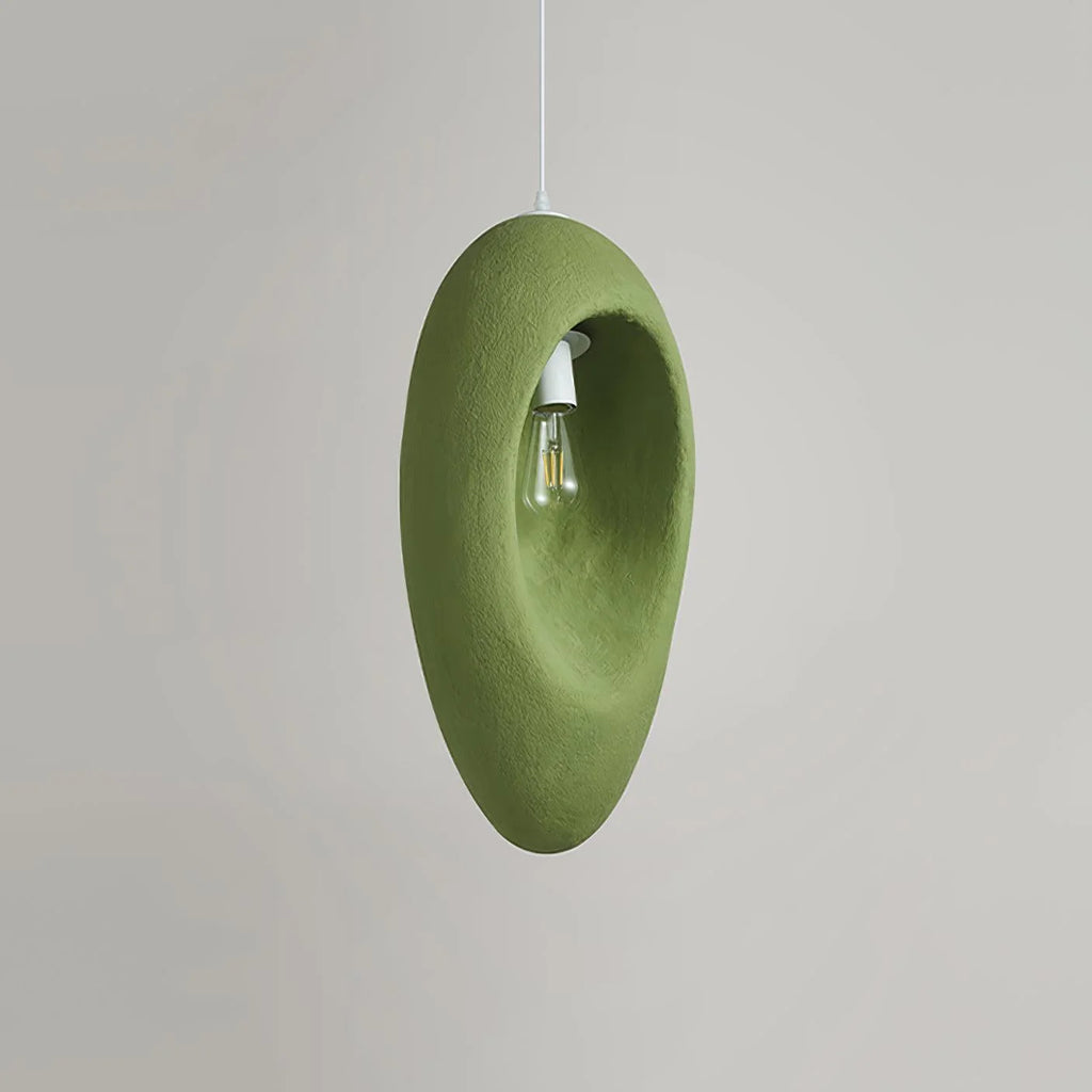 Pendant Light | Green Molded Polystyrene & LED-Compatible | 29 cm Diameter