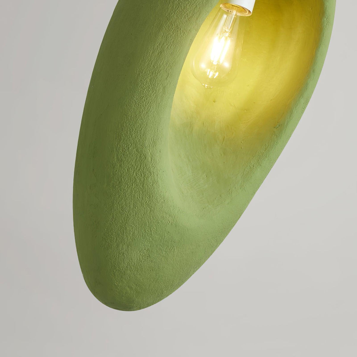 Pendant Light | Green Molded Polystyrene & LED-Compatible | 29 cm Diameter