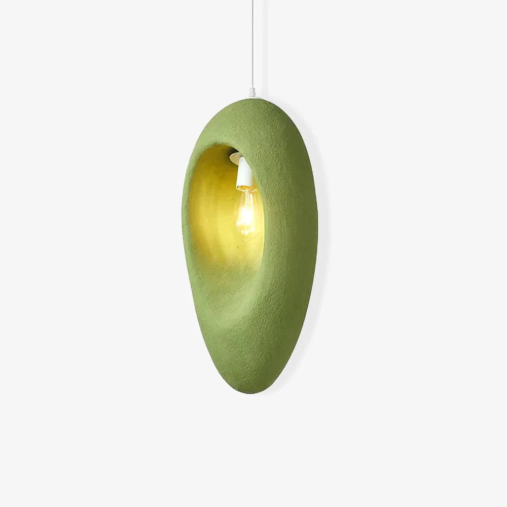 Pendant Light | Green Molded Polystyrene & LED-Compatible | 29 cm Diameter
