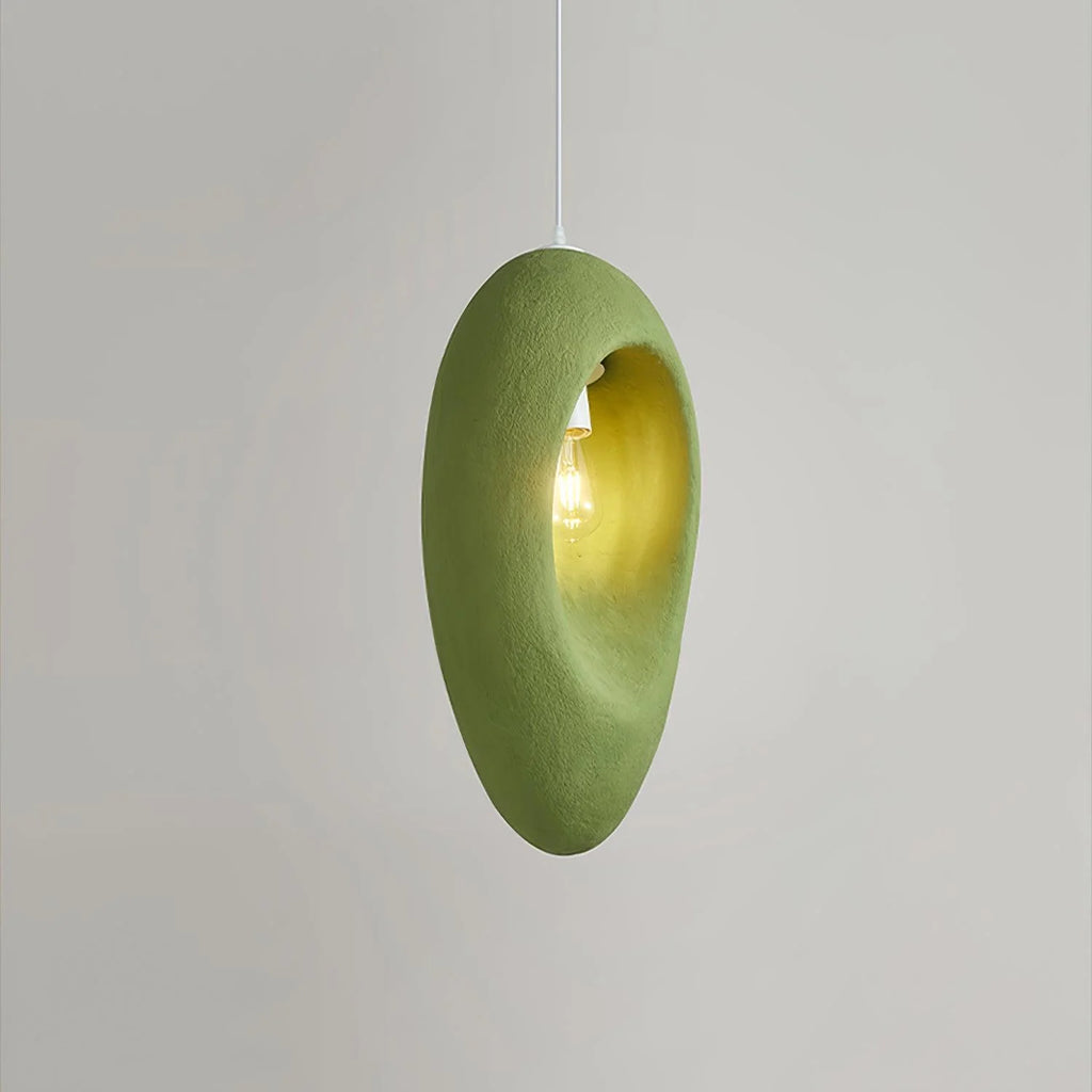 Pendant Light | Green Molded Polystyrene & LED-Compatible | 29 cm Diameter