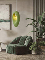Pendant Light | Green Molded Polystyrene & LED-Compatible | 29 cm Diameter