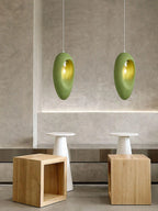 Pendant Light | Green Molded Polystyrene & LED-Compatible | 29 cm Diameter