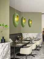 Pendant Light | Green Molded Polystyrene & LED-Compatible | 29 cm Diameter