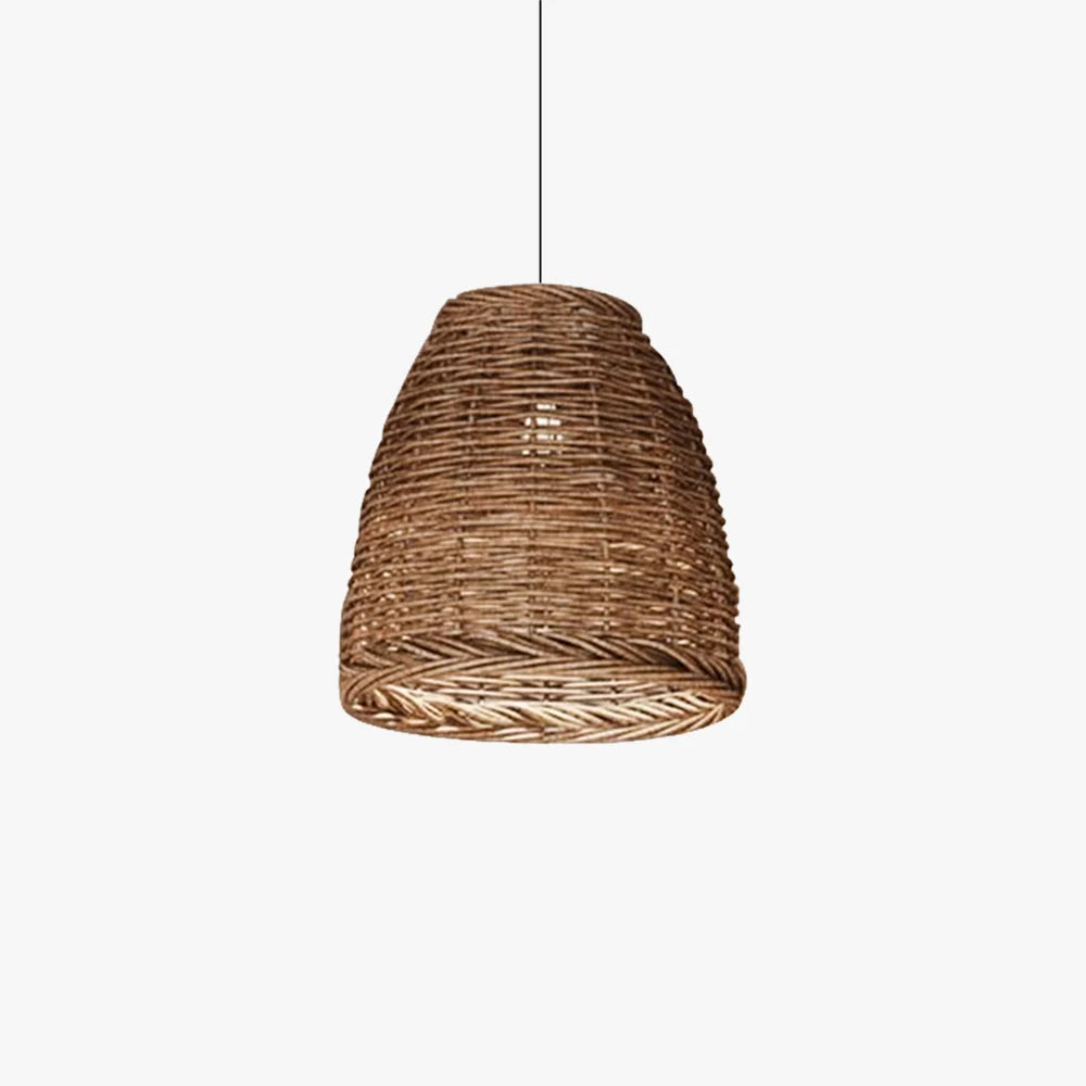 Pendant Light | Hand-Woven Rattan Shade, Metal Fixture & Adjustable Cord