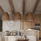 Pendant Light | Hand-Woven Rattan Shade, Metal Fixture & Adjustable Cord