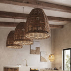 Pendant Light | Hand-Woven Rattan Shade, Metal Fixture & Adjustable Cord