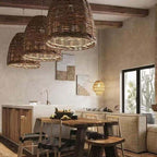 Pendant Light | Hand-Woven Rattan Shade, Metal Fixture & Adjustable Cord