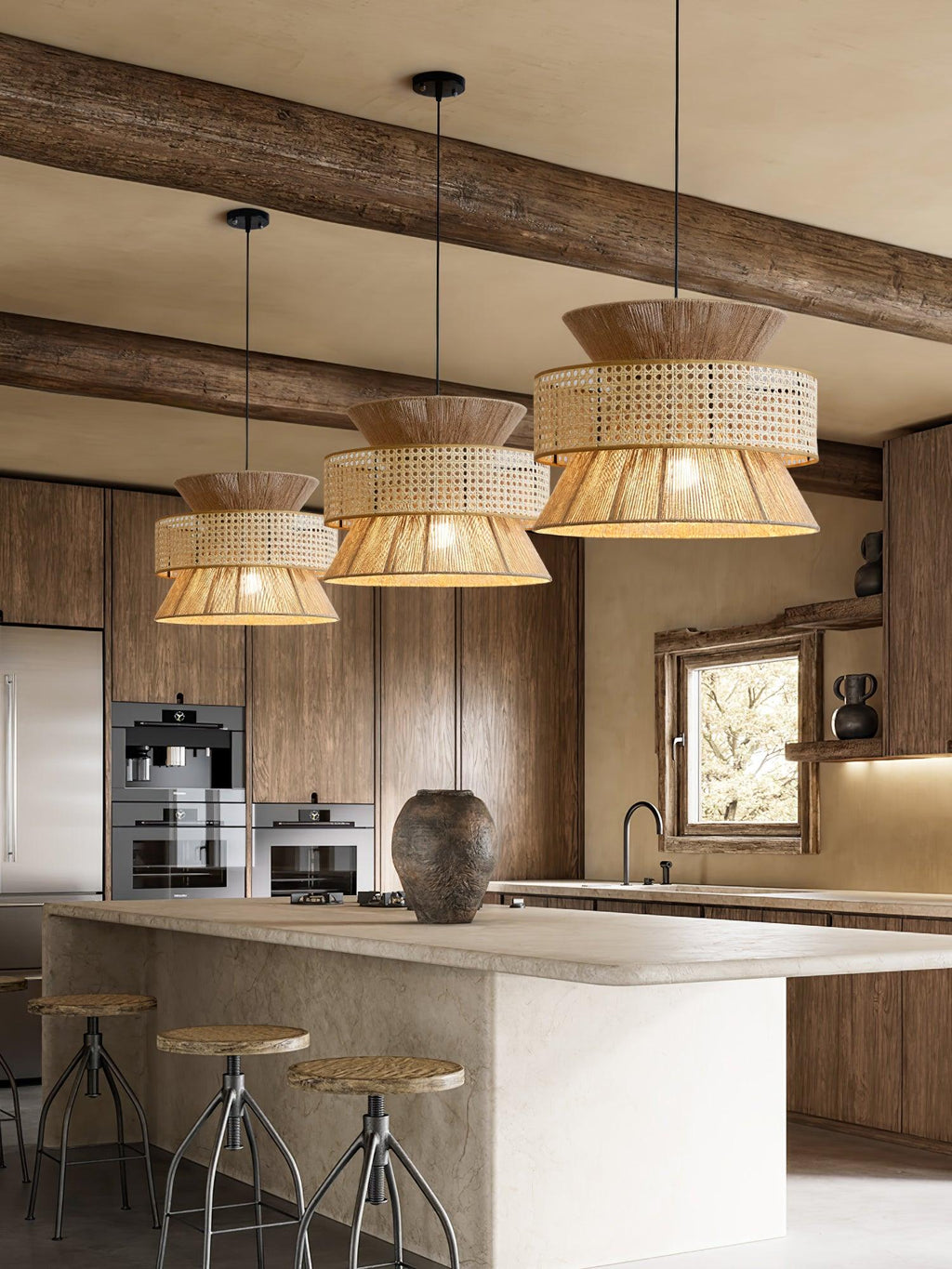 Pendant Light | Handwoven Rattan & Bamboo | Multiple Sizes
