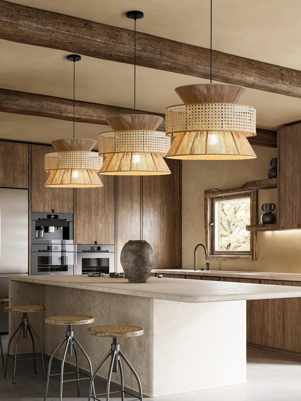 Pendant Light | Handwoven Rattan & Bamboo | Multiple Sizes