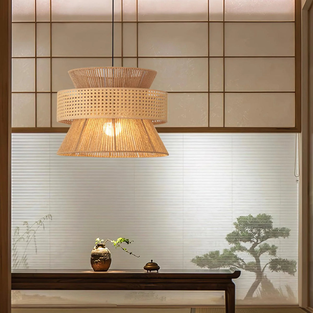 Pendant Light | Handwoven Rattan & Bamboo | Multiple Sizes