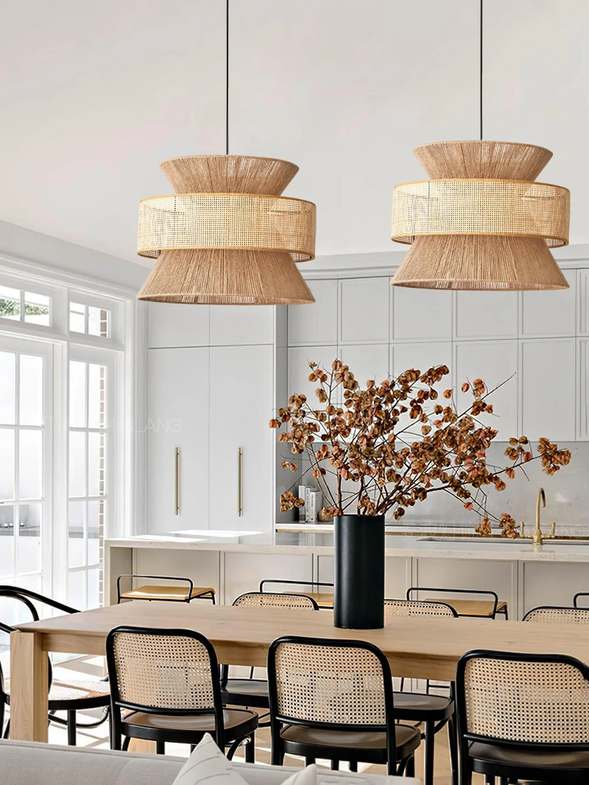 Pendant Light | Handwoven Rattan & Bamboo | Multiple Sizes