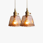 Pendant Light | Industrial Brass & Glass | LED Bulb Included