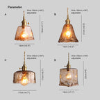 Pendant Light | Industrial Brass & Glass | LED Bulb Included