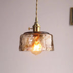 Pendant Light | Industrial Brass & Glass | LED Bulb Included