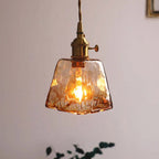 Pendant Light | Industrial Brass Metal & Glass LED Bulb Included