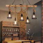 Pendant Light | Industrial Grenade Design Hemp Rope & Metal | Adjustable Height
