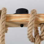 Pendant Light | Industrial Grenade Design Hemp Rope & Metal | Adjustable Height