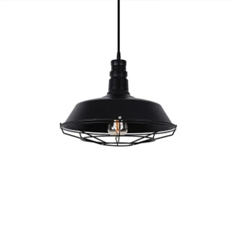 Pendant Light | Industrial Metal & Warm LED Bulb Included