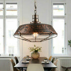 Pendant Light | Industrial Metal & Warm LED Bulb Included