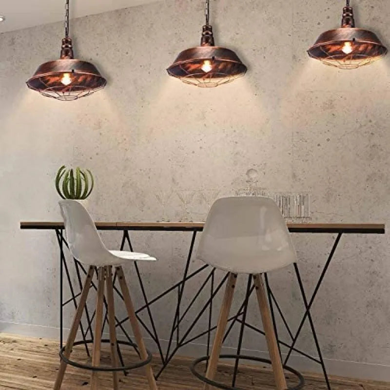 Pendant Light | Industrial Metal & Warm LED Bulb Included