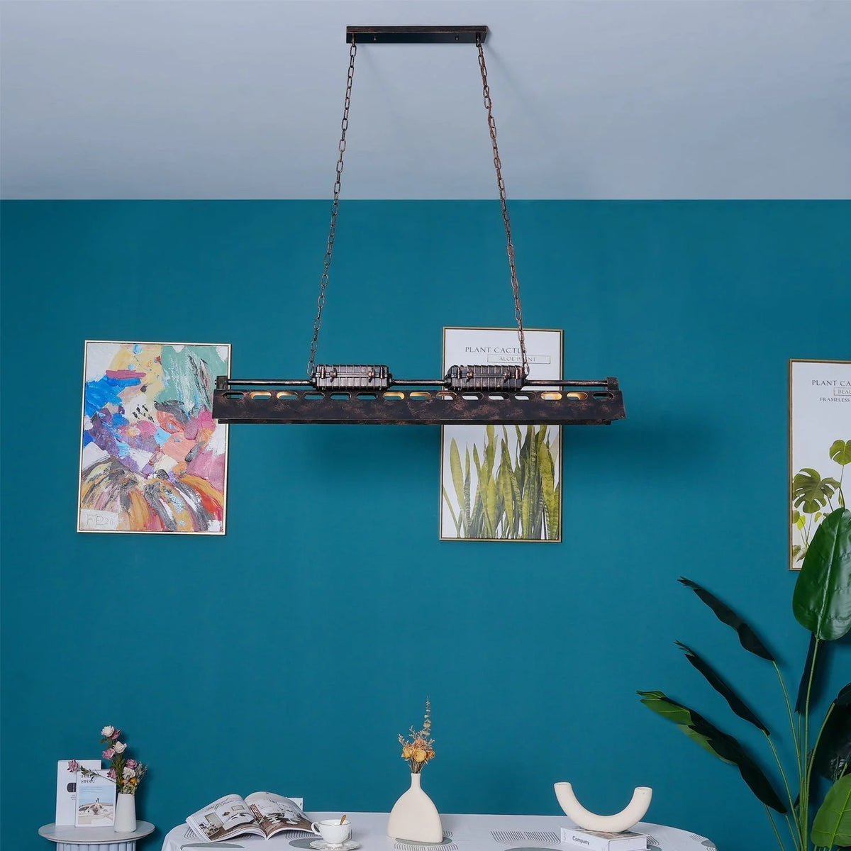 Pendant Light | Industrial Steampunk Bronze Finish & Adjustable Chain