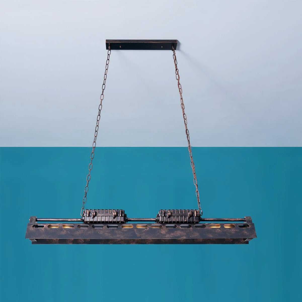 Pendant Light | Industrial Steampunk Bronze Finish & Adjustable Chain