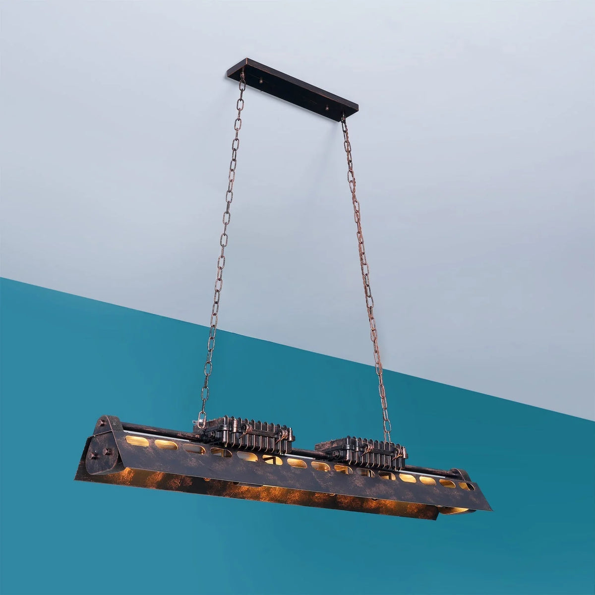 Pendant Light | Industrial Steampunk Bronze Finish & Adjustable Chain