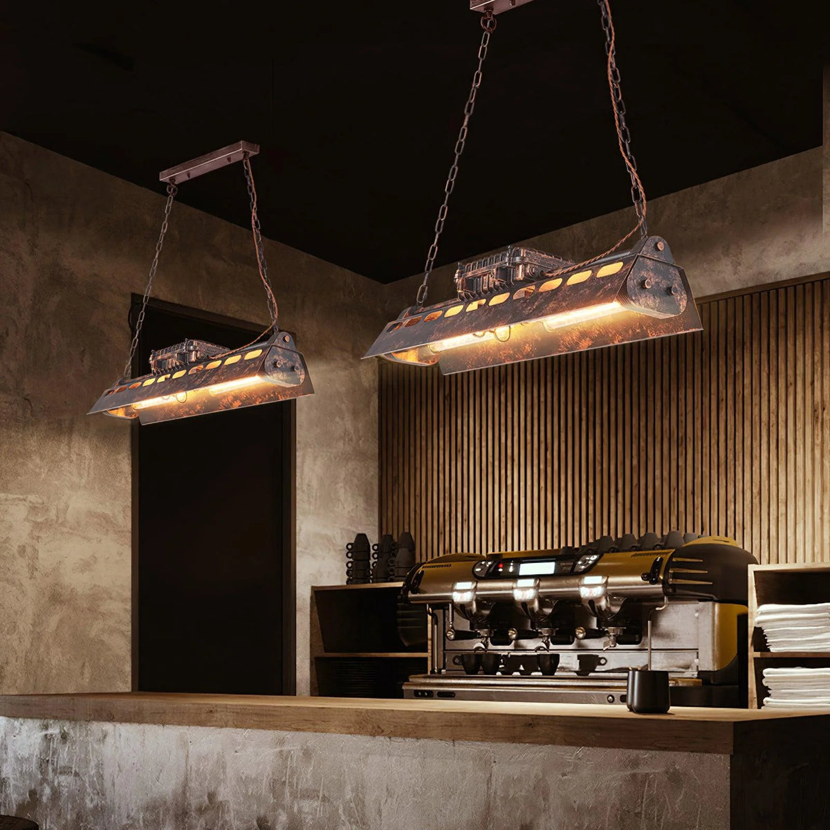 Pendant Light | Industrial Steampunk Bronze Finish & Adjustable Chain