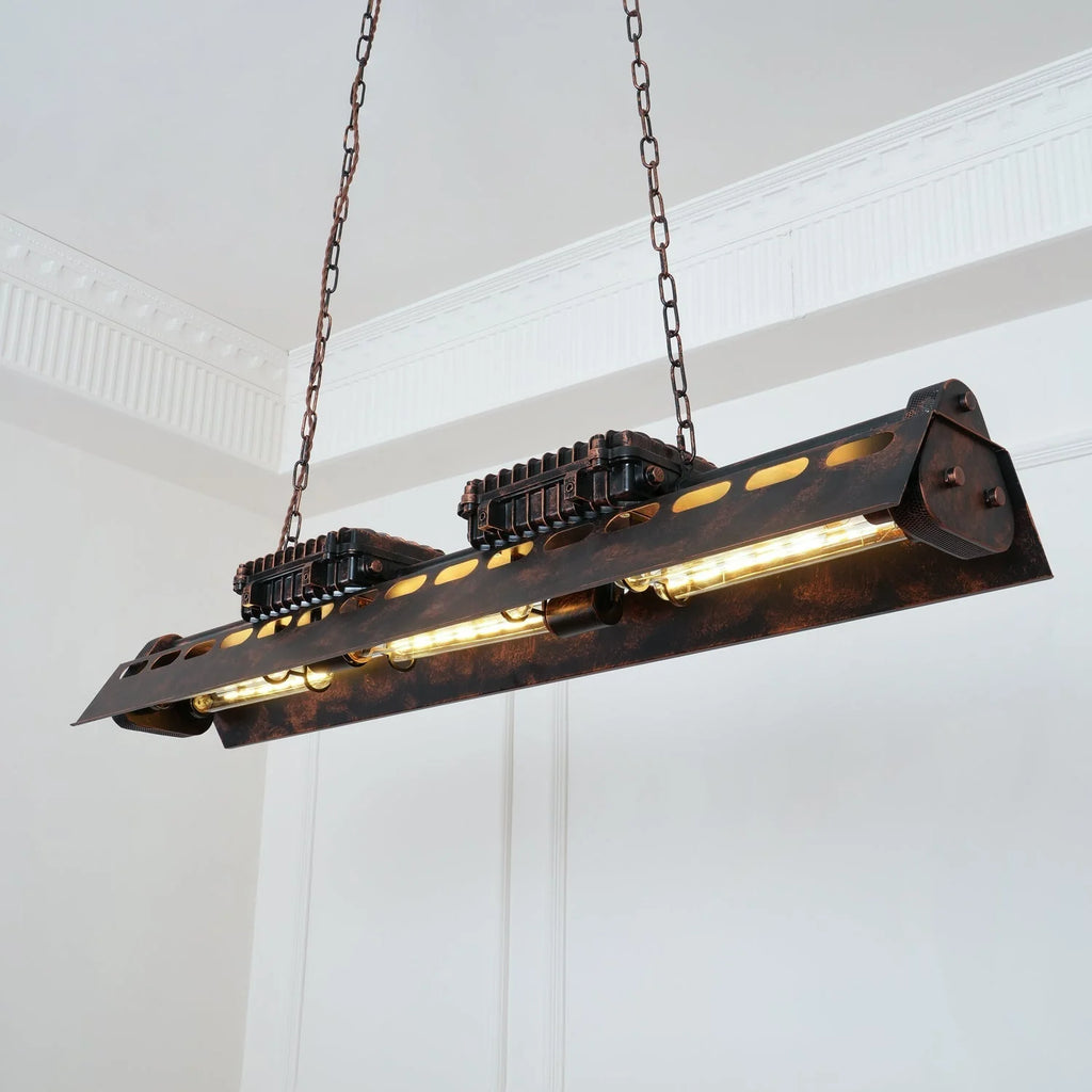 Pendant Light | Industrial Steampunk Bronze Finish & Adjustable Chain